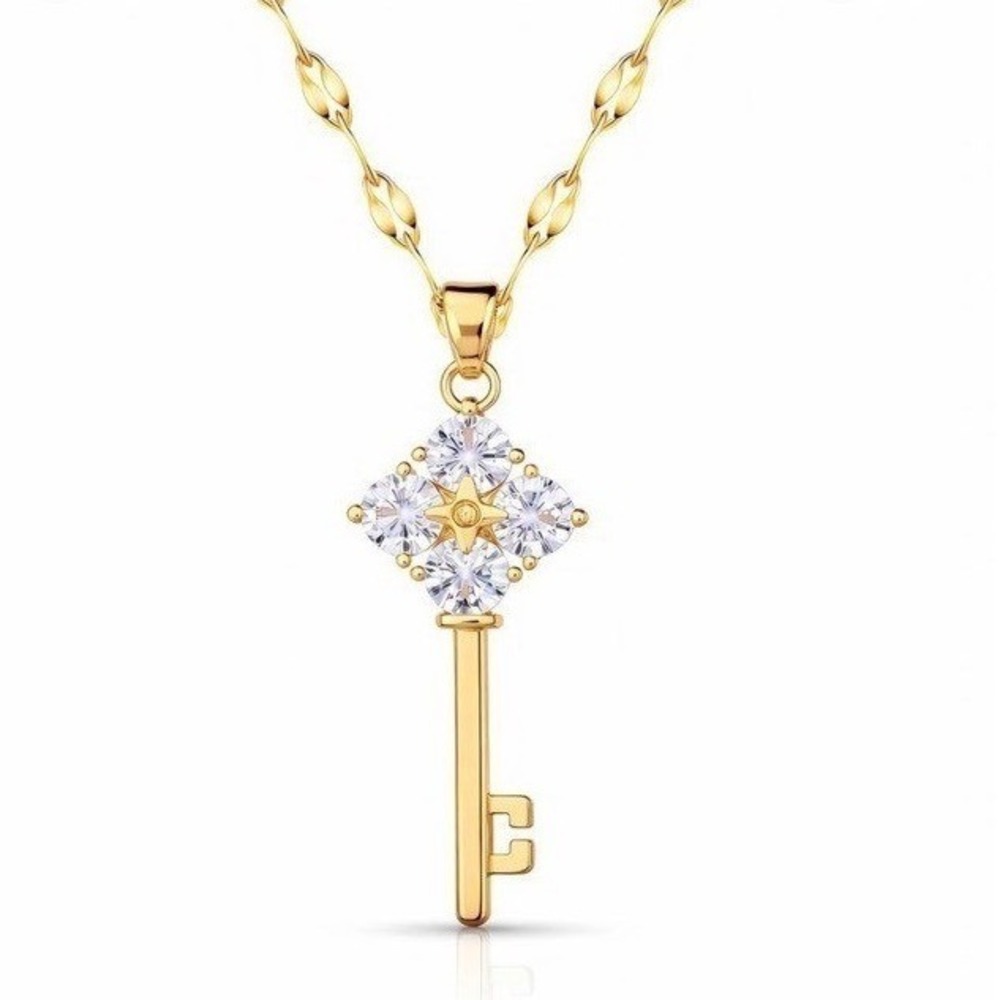 Key To Your Heart Gold Plated Stainless Steel Necklace